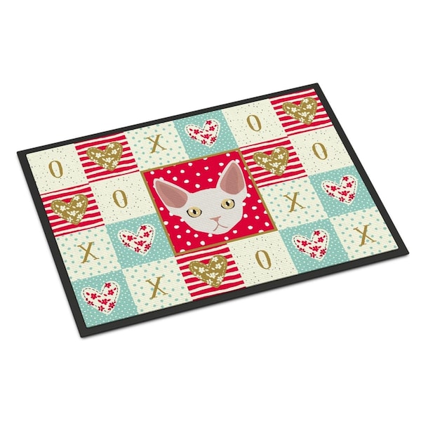 Carolines Treasures 18 x 27 in. Devon Rex Cat Love Indoor or Outdoor Mat CK5110MAT - main